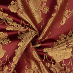 Jacquard floral classique grenat et doré - Ribes y Casals