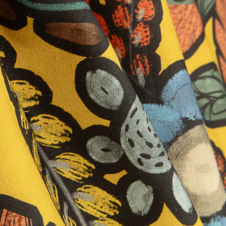 Toile de coton imprimée « Jungle bohème » jaune - Ribes y Casals