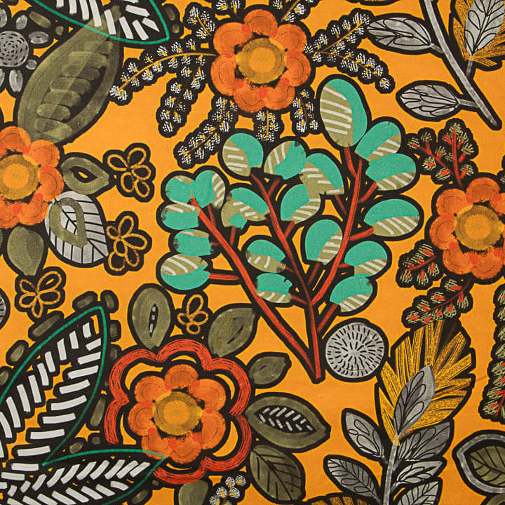 Toile de coton imprimée « Jungle bohème » orange - Ribes y Casals