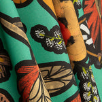 Toile de coton imprimée « Jungle bohème turquoise » - Ribes y Casals