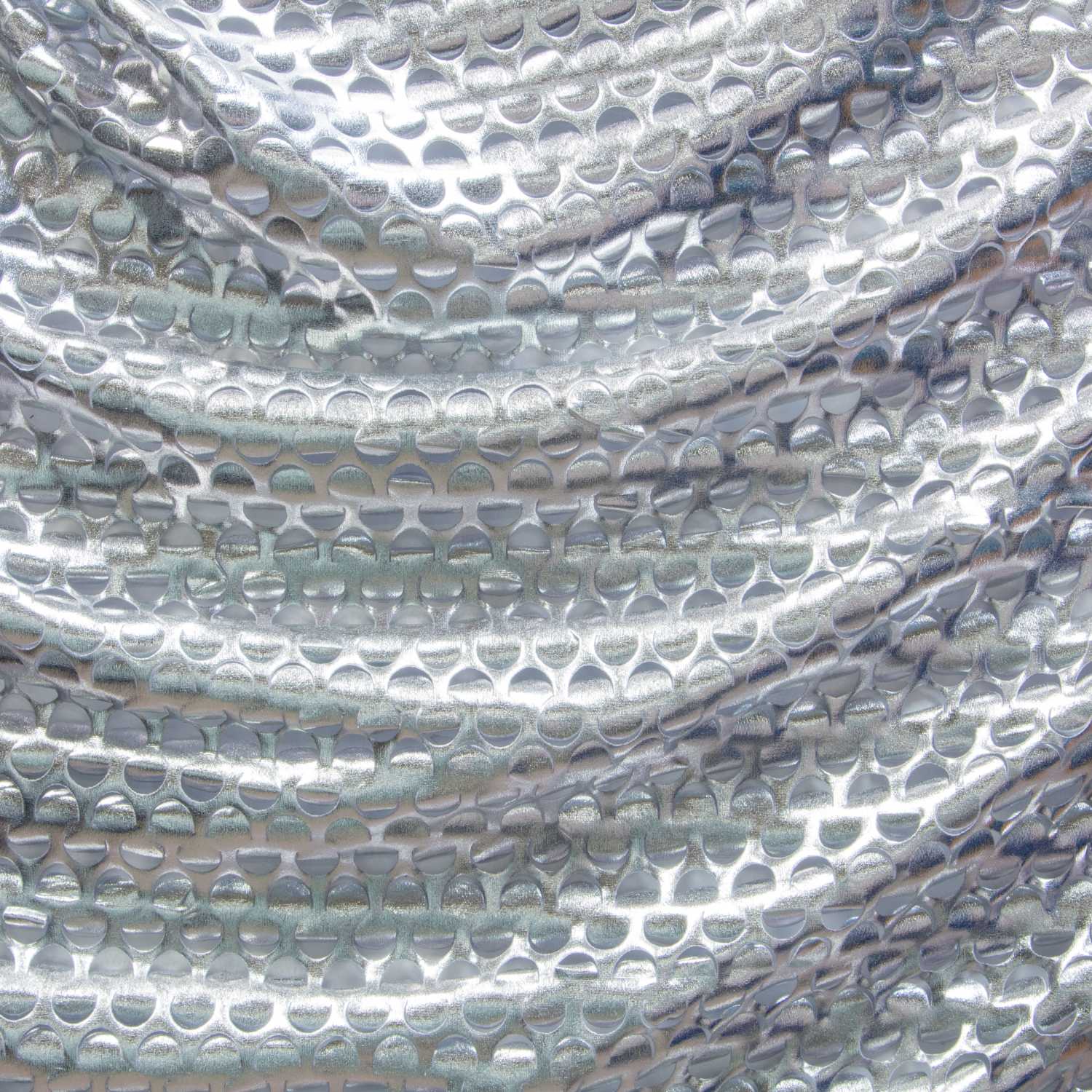 Tissu Métallisé Perforé Argenté - Ribes y Casals