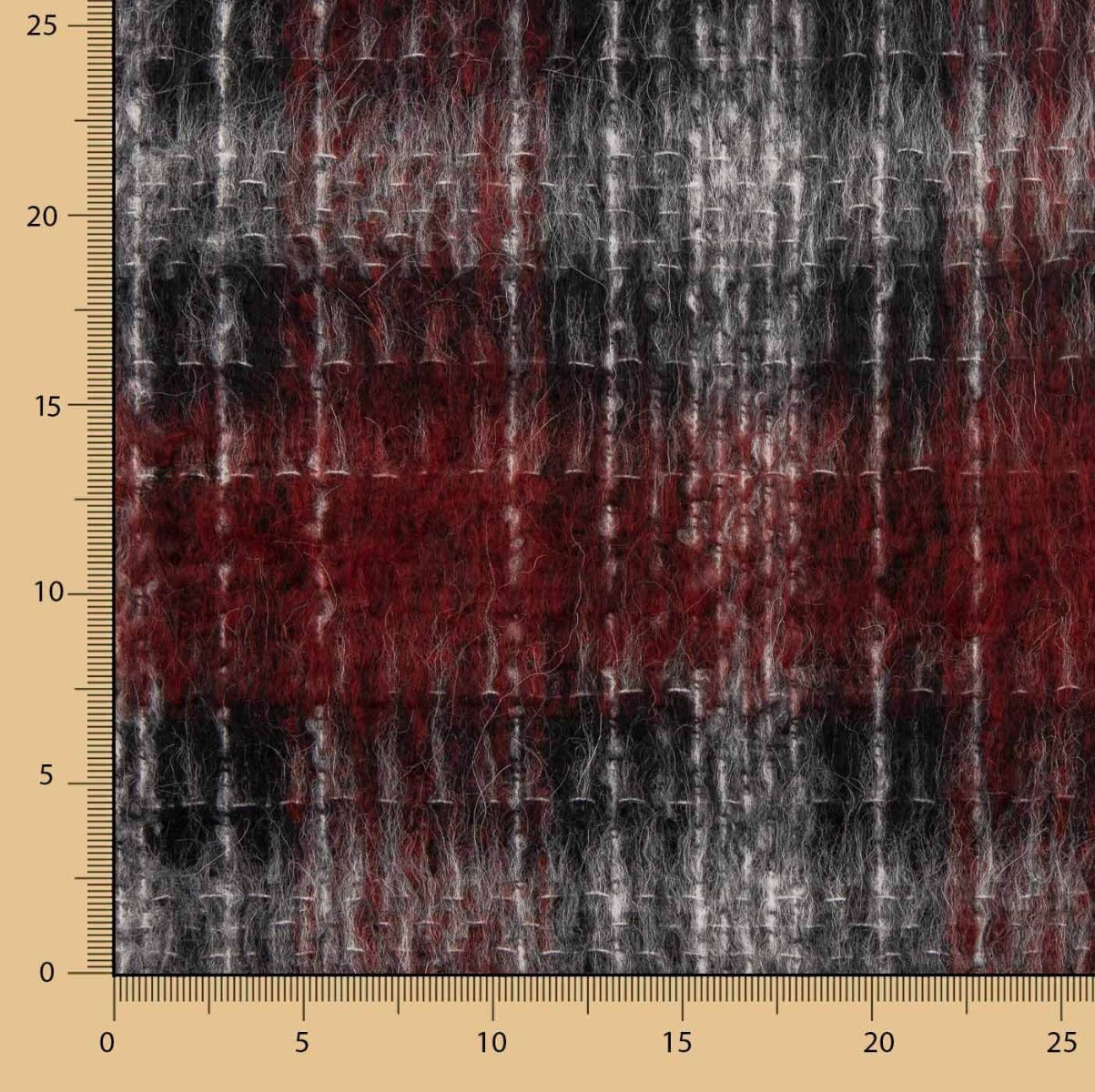 Laine à carreaux rouges et noirs pour manteaux - Ribes y Casals
