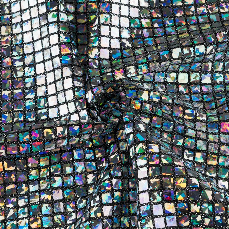 Sequin Carre Holographique Argent Noir - Ribes y Casals