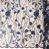 Tulle à paillettes brodées bleu marine - Ribes y Casals