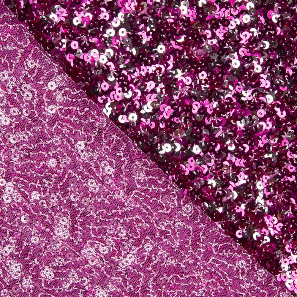 Retal Lentejuela Fantasy Bastian Rosa 60x125 cm - Ribes y Casals