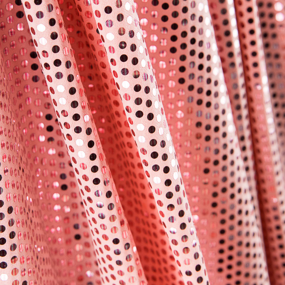 Tissu Sequin Pois Lycra Fuchsia - Ribes y Casals