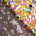 Tulle rose pailleté avec mini-sequins multicolores - Ribes y Casals