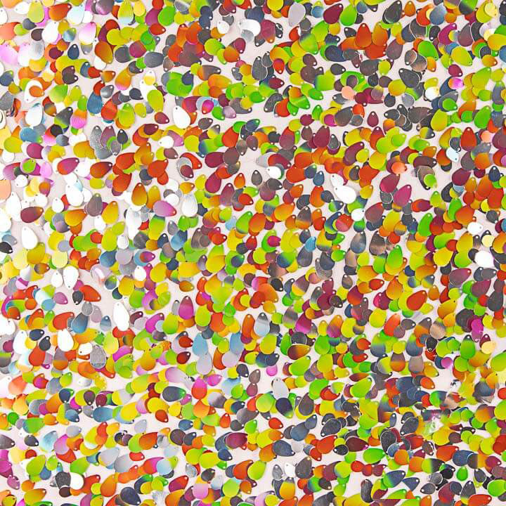 Tulle rose pailleté avec mini-sequins multicolores - Ribes y Casals