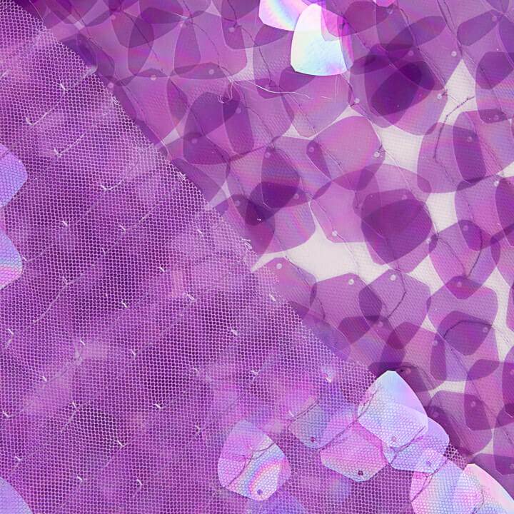 Tulle mauve à sequins en forme de larme, violet - Ribes y Casals