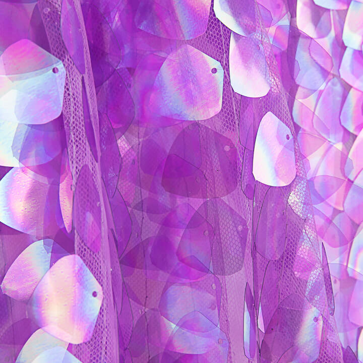 Tulle mauve à sequins en forme de larme, violet - Ribes y Casals