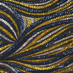 Tissu Paillettes Vagues Aigue-marine Jaune - Ribes y Casals