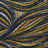 Tissu Paillettes Vagues Aigue-marine Jaune - Ribes y Casals