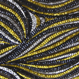 Tissu Paillettes Vagues Noir Jaune - Ribes y Casals