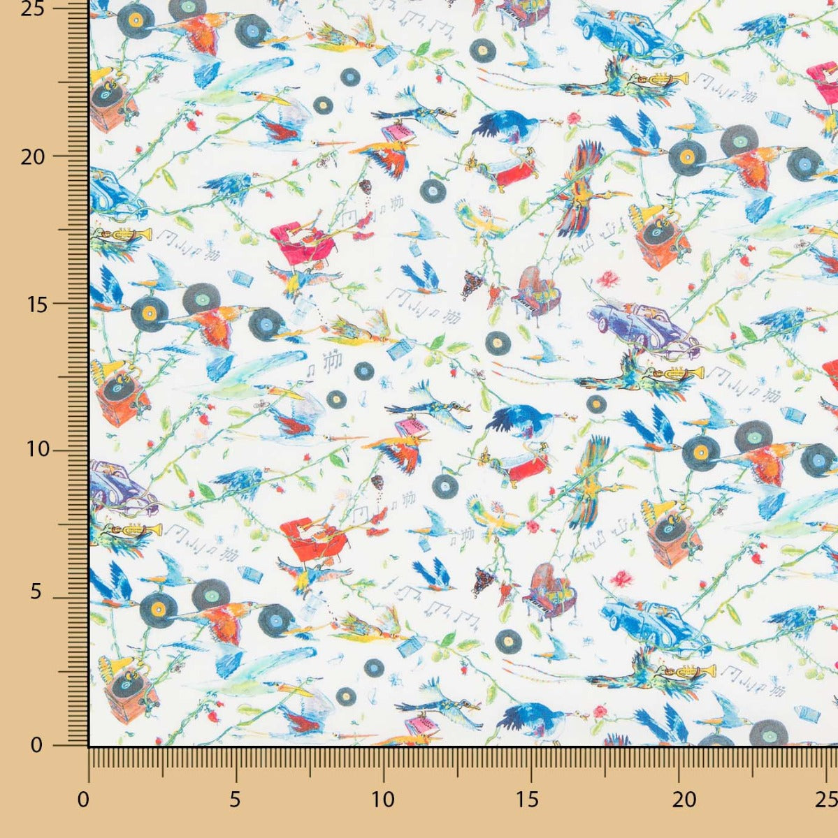 Tissu Liberty Musique Blanc - Ribes y Casals