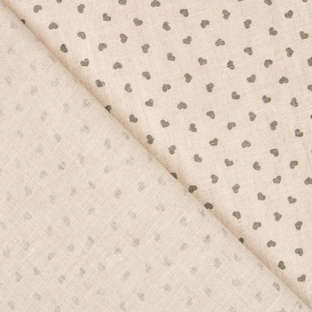 Lin Imprimé Coeurs Gris - Ribes y Casals
