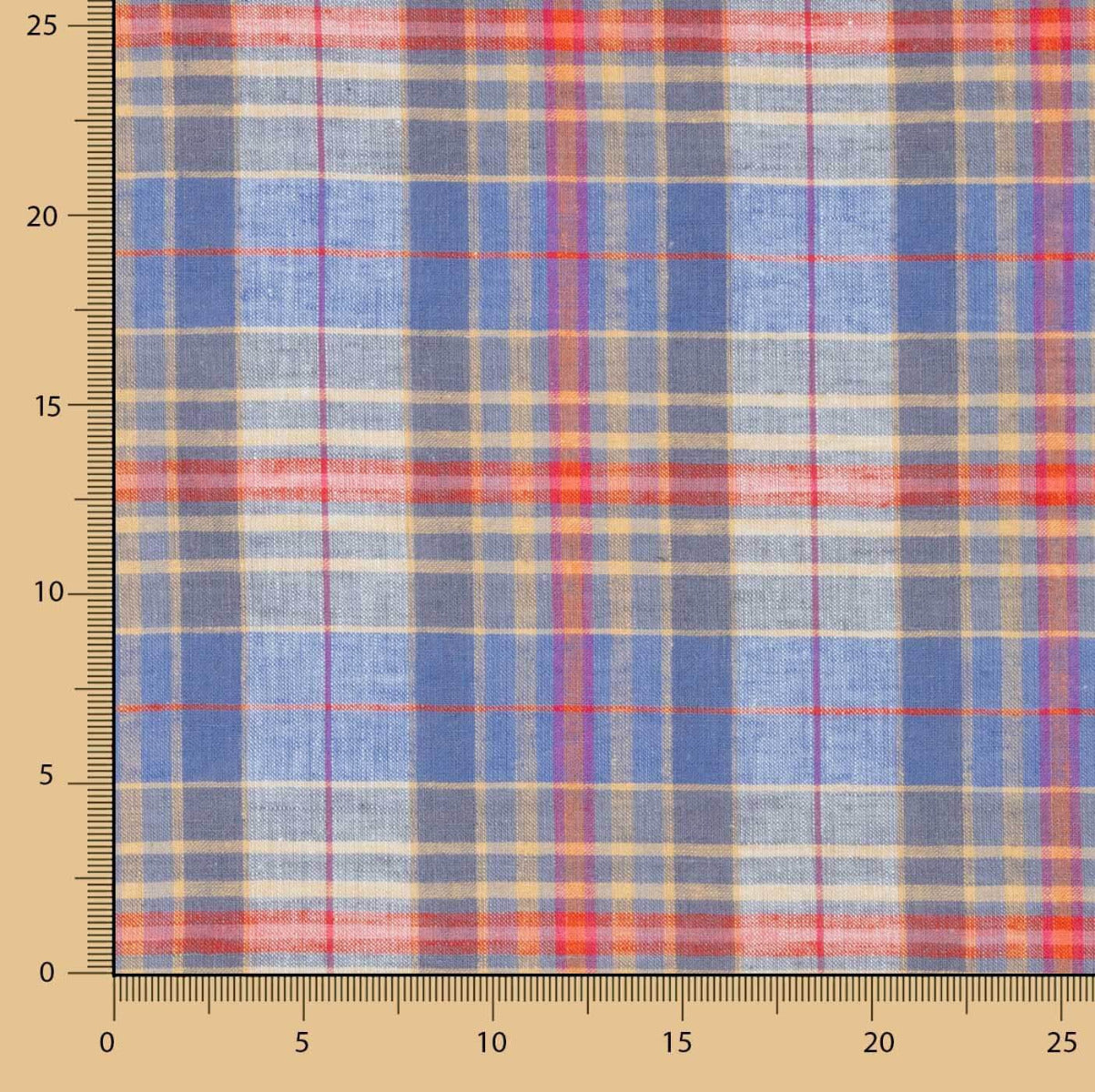 Viscose Lin à Carreaux Lavande - Ribes y Casals
