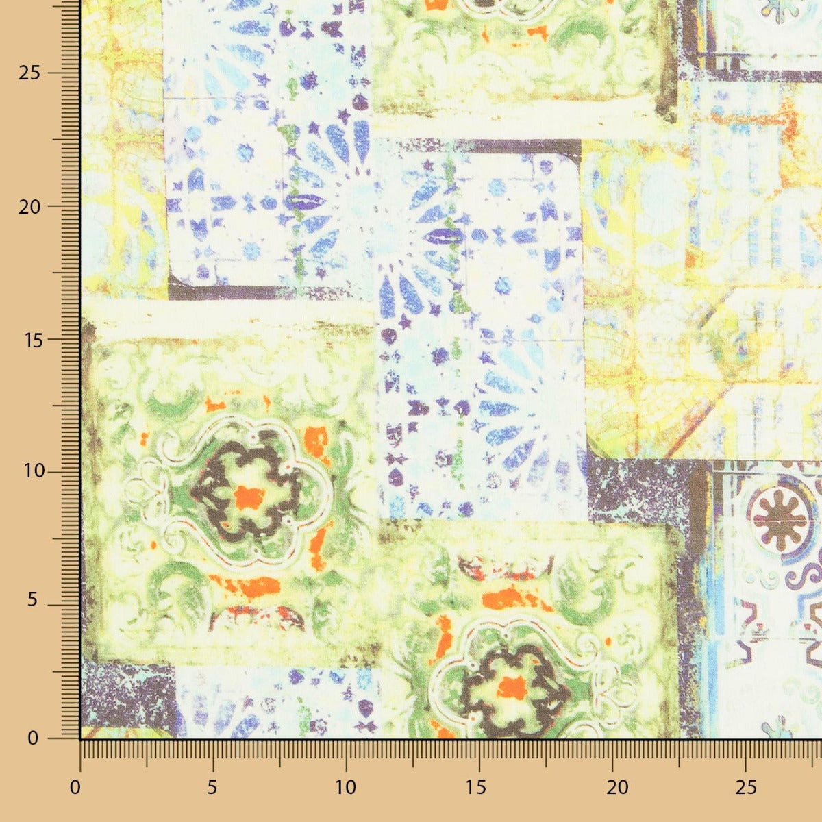 Lin Imprimé Vert Ethnique - Ribes y Casals