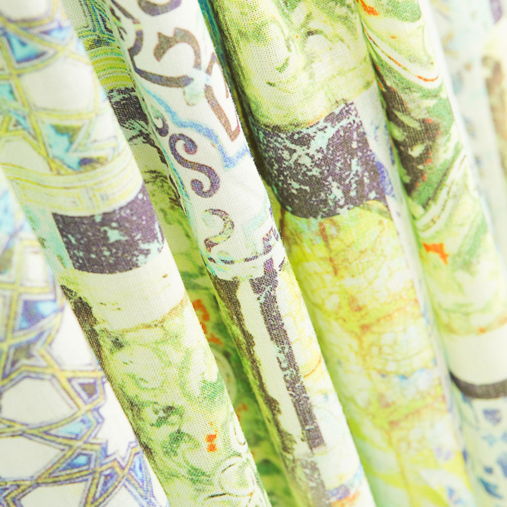 Lin Imprimé Vert Ethnique - Ribes y Casals