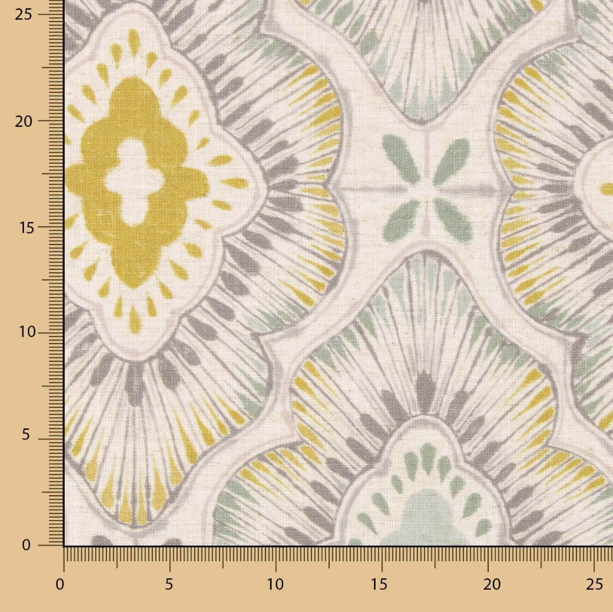 Linge de lit en lin épais imprimé floral moutarde - Ribes y Casals