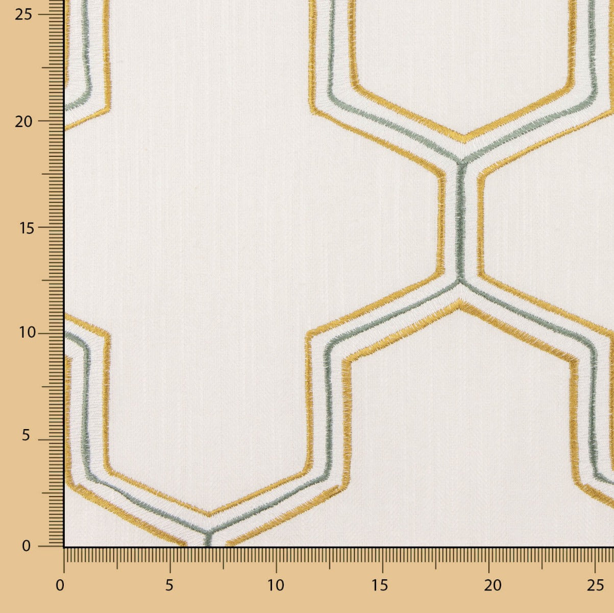 Lin rustique épais brodé Hexa - Ribes y Casals