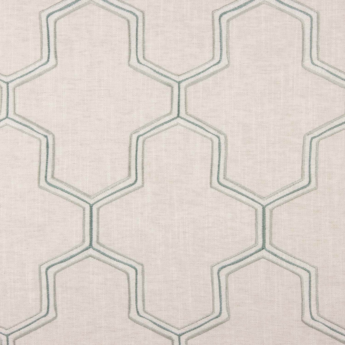 Lin rustique épais gris clair brodé Hexa - Ribes y Casals