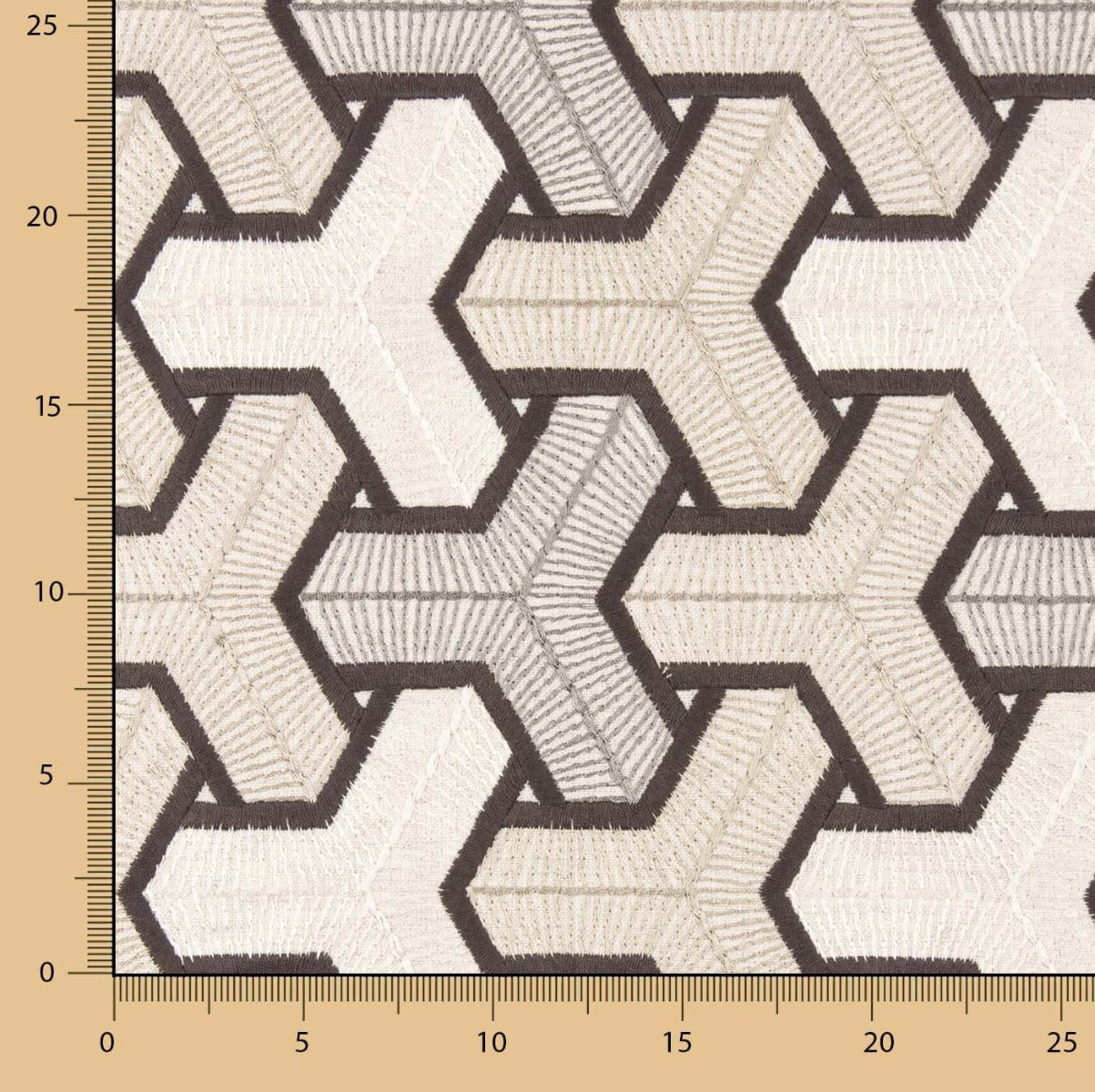 Lin rustique épais brodé Trigonometria - Ribes y Casals