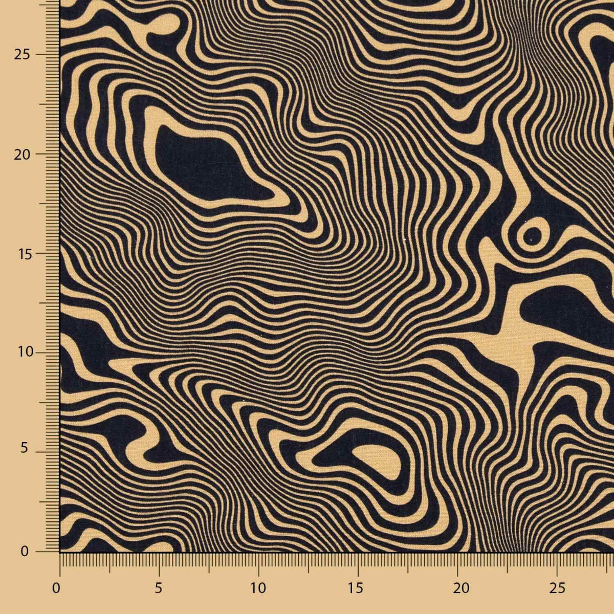 Lin Viscose Abstrait Camel - Ribes y Casals