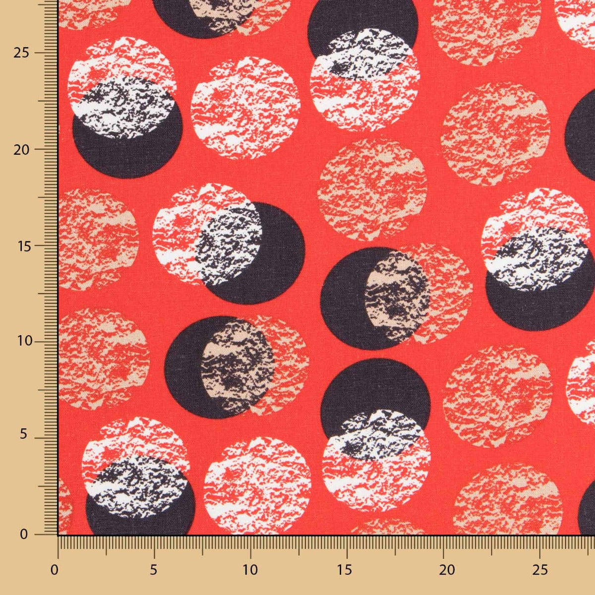 Lin Viscose Cercles Rouge - Ribes y Casals