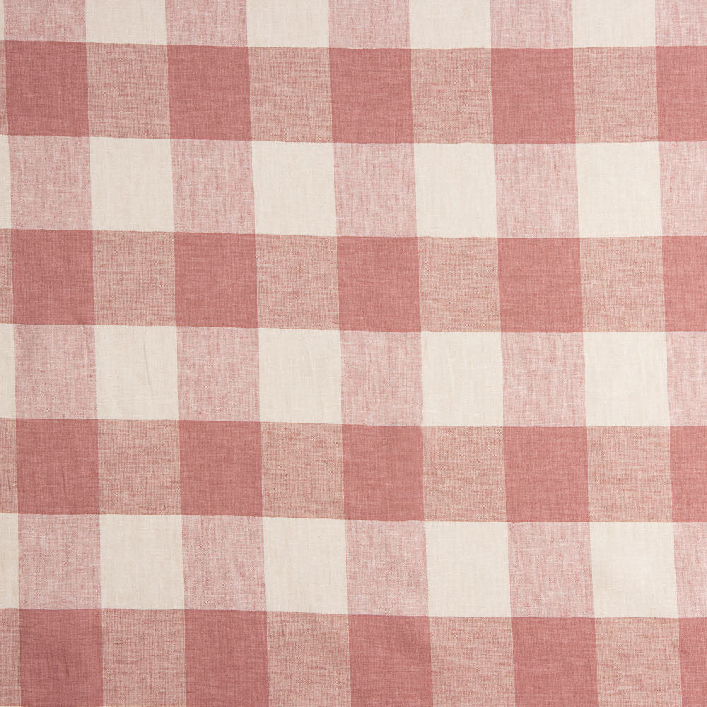 Lin Viscose Carreaux Rose - Ribes y Casals