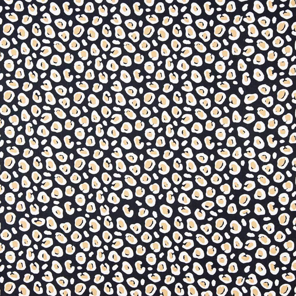 Lin Viscose Léopard Marine - Ribes y Casals