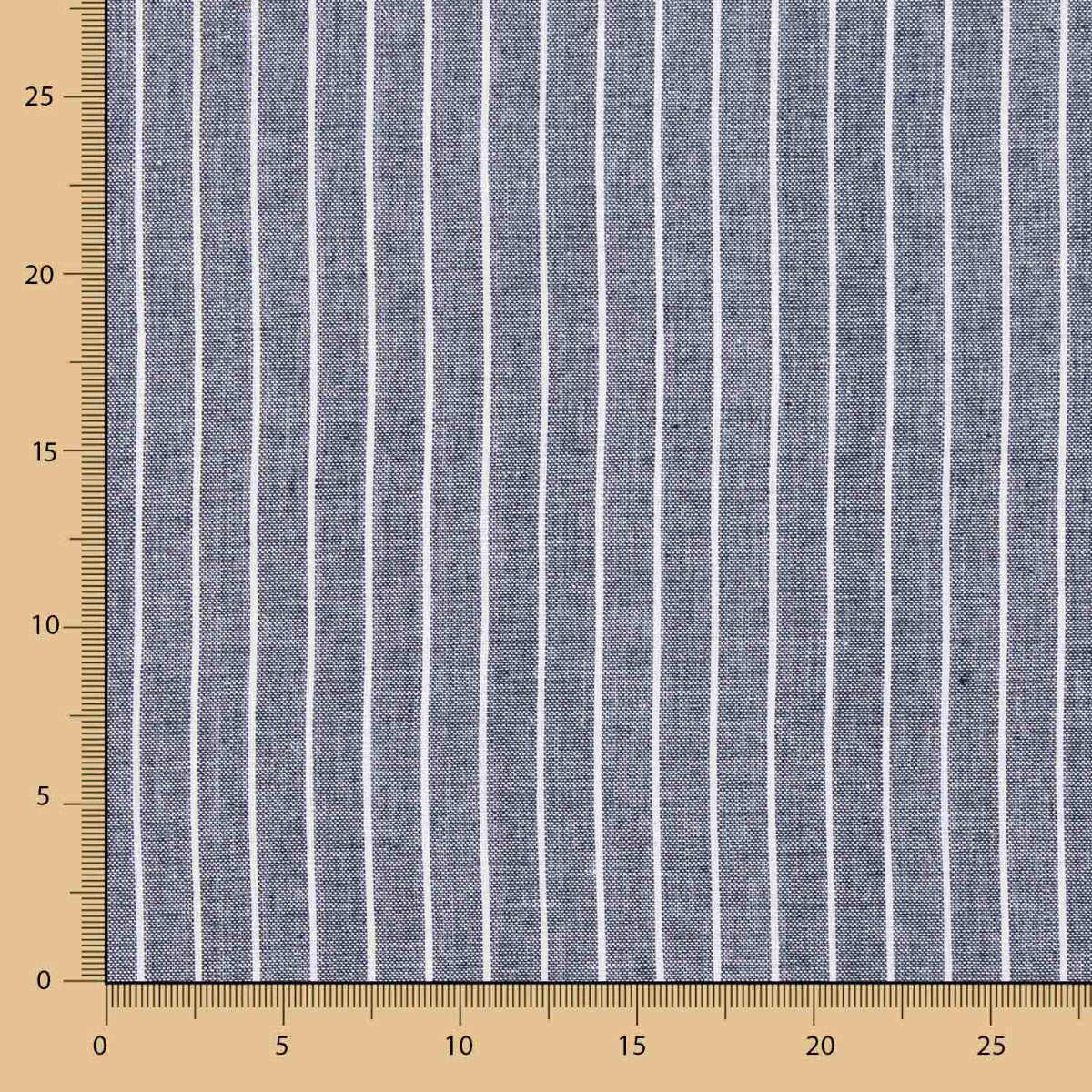 Oxford Lin Viscose Rayé Bleu - Ribes y Casals