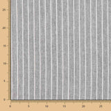 Retal Lino Viscosa Oxford Rayado Gris Claro 90x140 cm - Ribes y Casals