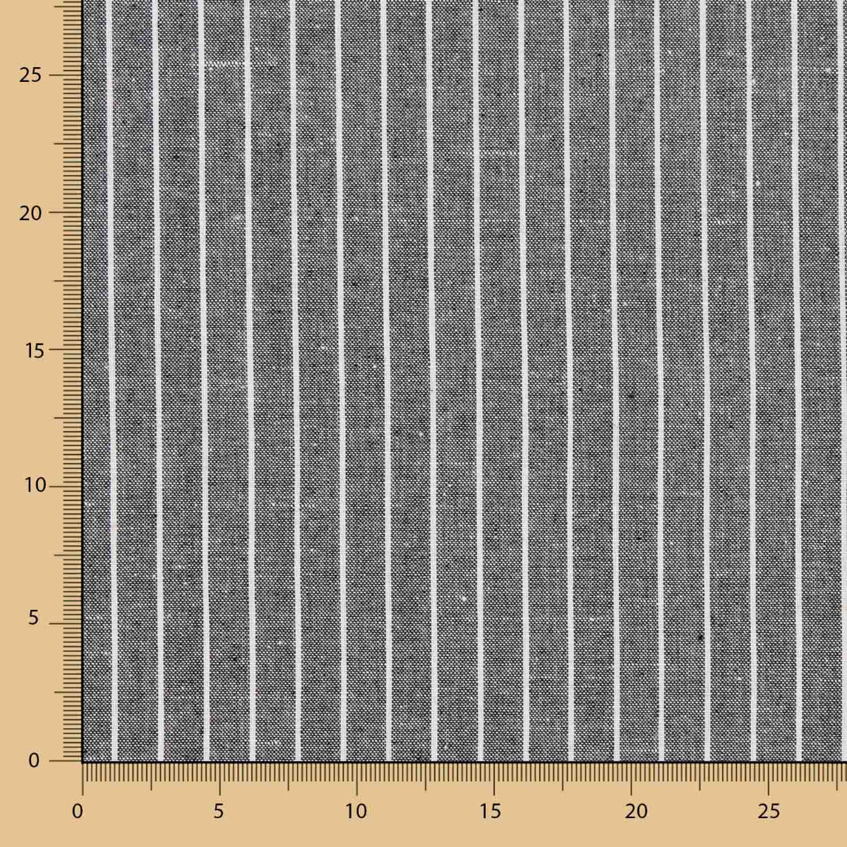 Lin Viscose Oxford Rayé Gris Moyen - Ribes y Casals