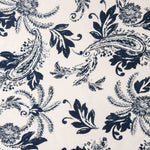 Coton Lin Imprimé Cachemire Bleu marine - Ribes y Casals