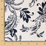 Coton Lin Imprimé Cachemire Bleu marine - Ribes y Casals