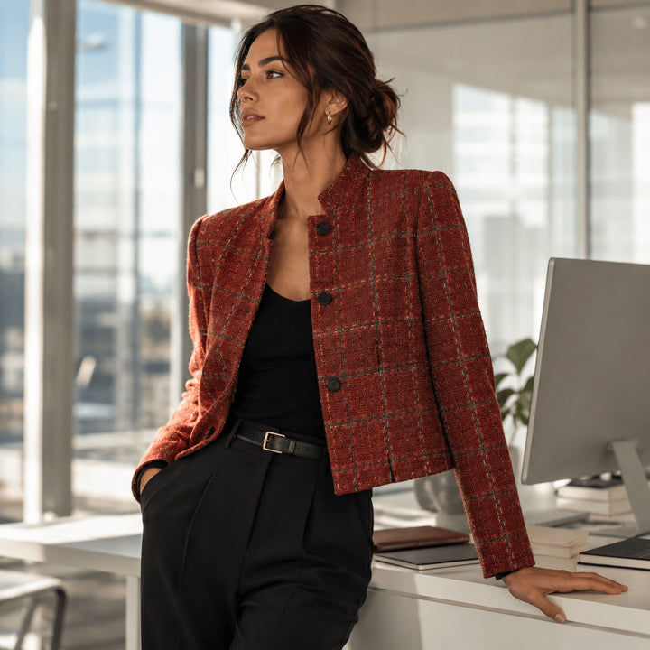 Tweed de laine Sienne Terracotta - Ribes y Casals