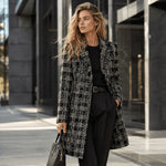 Tweed de laine mosaïque gris et noir avec Lurex doré - Ribes y Casals