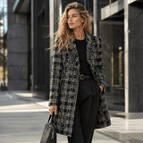 Tweed de laine mosaïque gris et noir avec Lurex doré - Ribes y Casals