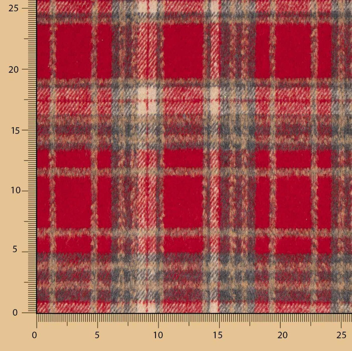 Loden Polyester Carreaux Rouges - Ribes y Casals