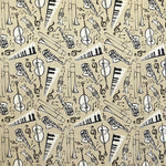Toile Imprimé Musical Fond Rustique - Ribes y Casals