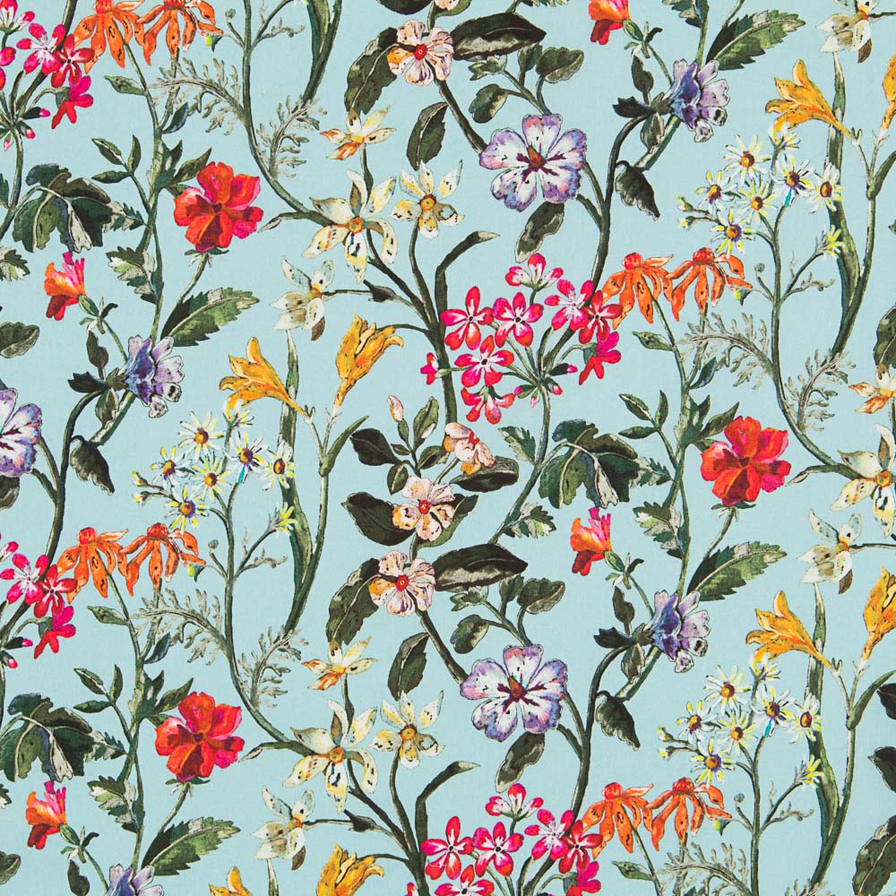 Coton Liberty London Floral Turquoise - Ribes y Casals