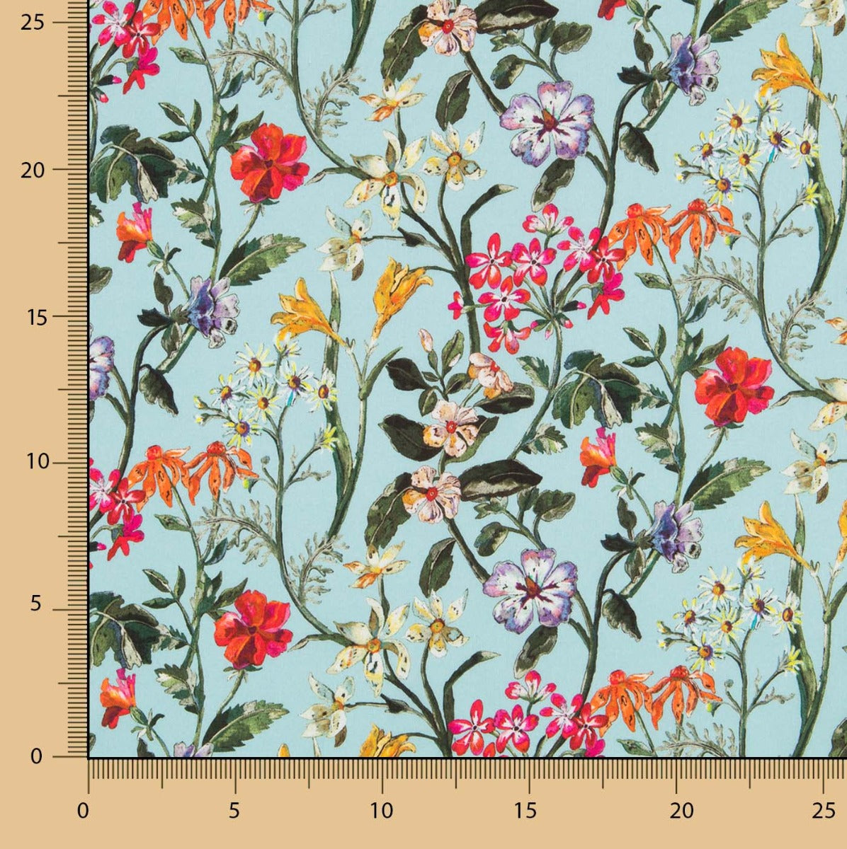 Coton Liberty London Floral Turquoise - Ribes y Casals