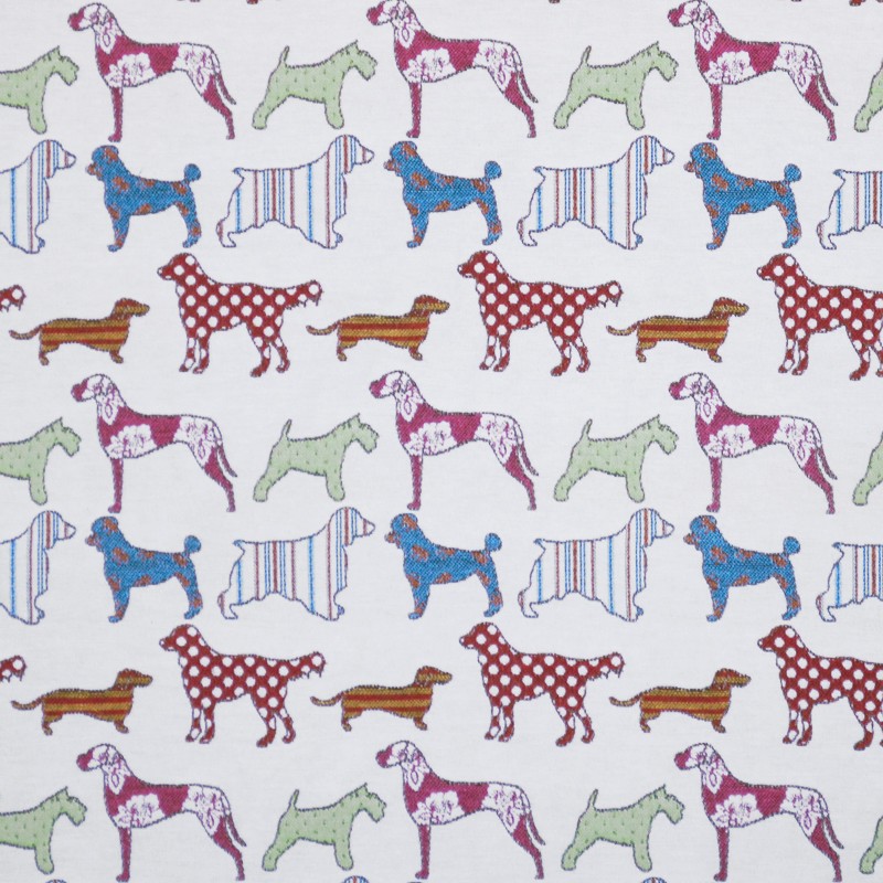 Toile Brodée Dogs Blanche - Ribes y Casals