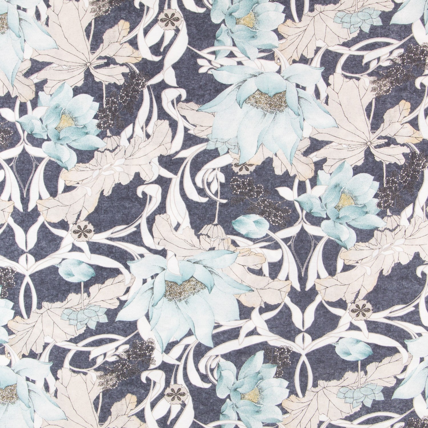 Toile Japonaise Fleur Marine - Ribes y Casals