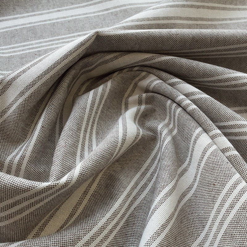 Toile Double Rayures Marron - Ribes y Casals