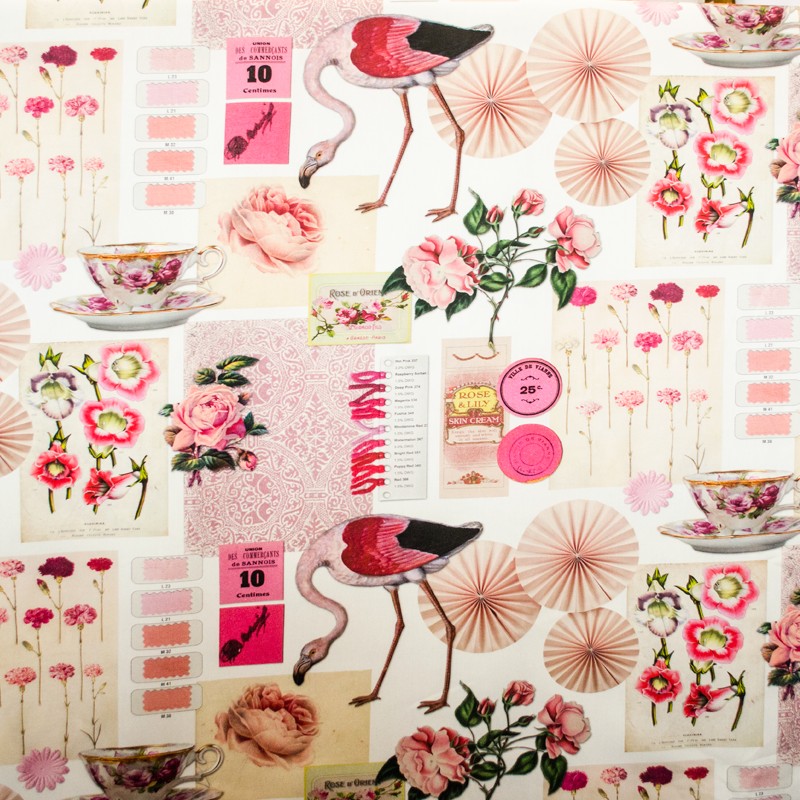 Toile imprimée Coton Flamenco Rose - Ribes y Casals