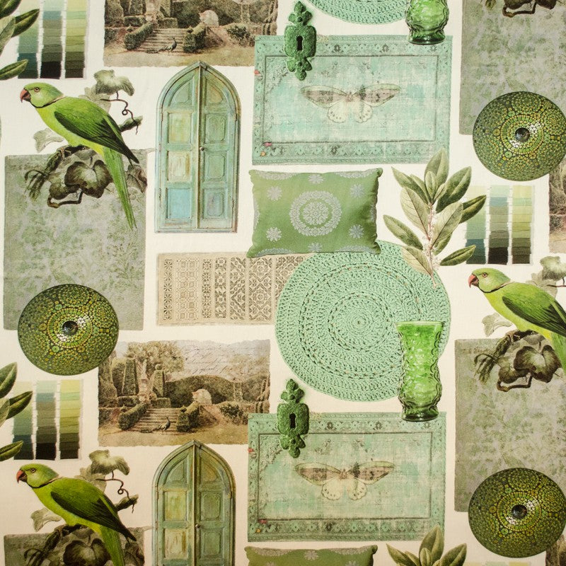 Toile imprimée Coton Perroquet Vert - Ribes y Casals