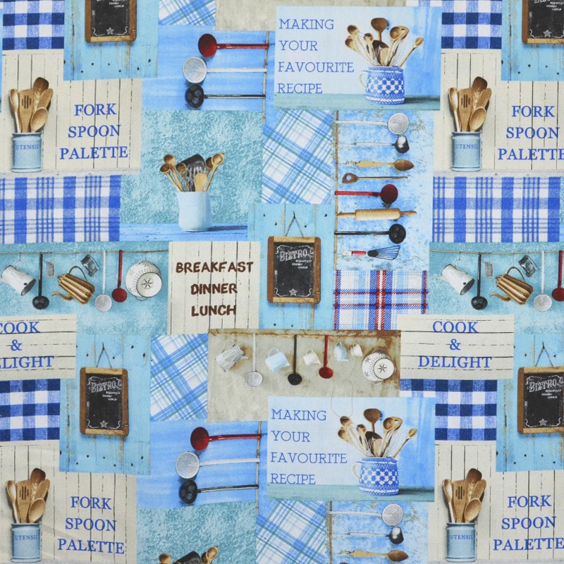Toile Imprimée Bistro Bleu - Ribes y Casals