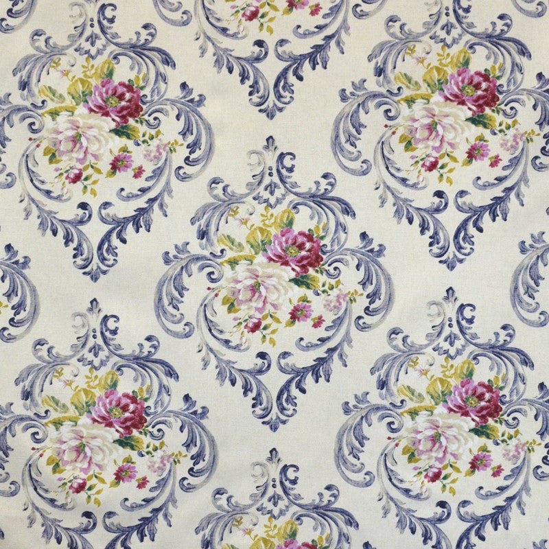 Toile Imprimée Fleur Barroque Bleue - Ribes y Casals