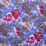 Toile Imprimée Fleur Fond Marron - Ribes y Casals